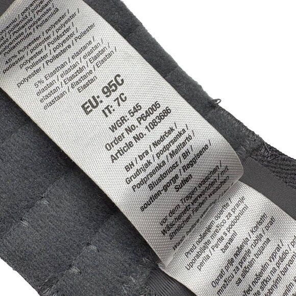 Janina Curved Plus Size 42C (95C) Underwire Bra Gray Purple Embroidery - Picture 5 of 5